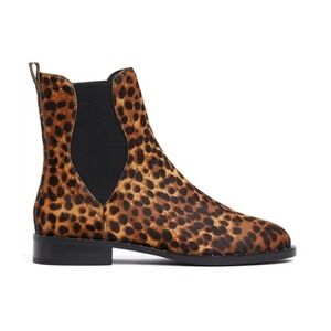New Rebecca Minkoff Sabeen Cow Fur Ankle Boots Brown & Black Size 7.5M